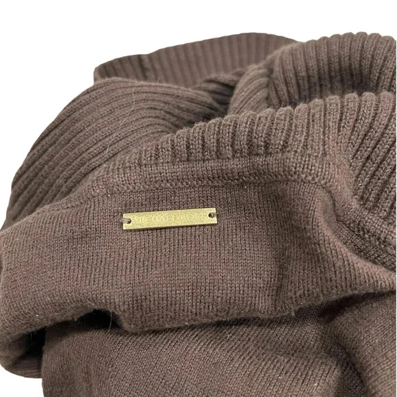 Michael Michael Kors Brown Fringe Hem Western Cowl Sweater M - Picture 4 of 4